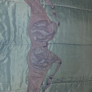 Wacoal Light Blue Sheer Floral Fairy Lace Bra Sz 38DD Back Hooks Underwire #294